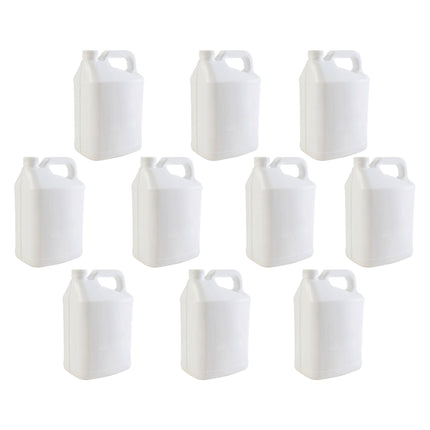 10x 5L White HDPE Plastic Bottles + Tamper Tel Caps - Dangerous Goods Jerry Can.