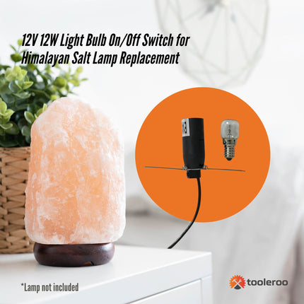 12V 12W Light Bulb On/Off Switch for Himalayan Salt Lamp Replacement Accessories.