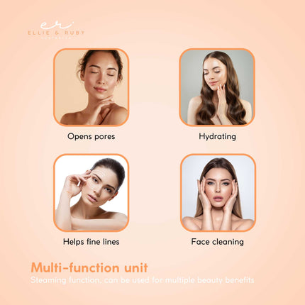 Ellie & Ruby Facial Steamer Professional Ozone Face Sauna Deep Skin Cleansing.