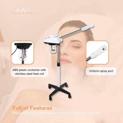 Ellie & Ruby Facial Steamer Professional Ozone Face Sauna Deep Skin Cleansing.