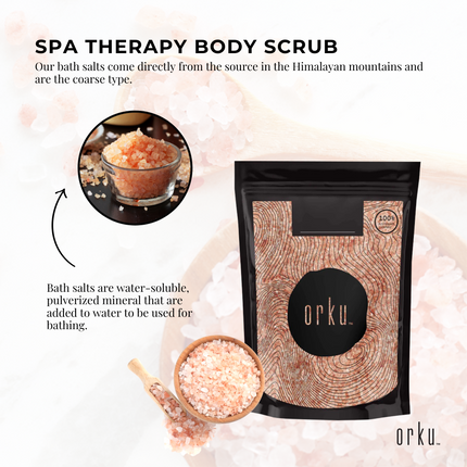 200g Pink Himalayan Bath Salts - Natural Crystal Rocks - Spa Therapy Body Scrub.