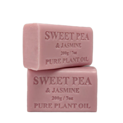 65x 200g Plant Oil Soap Sweet Pea Jasmine Scent Pure Natural Vegetable Base Bar.