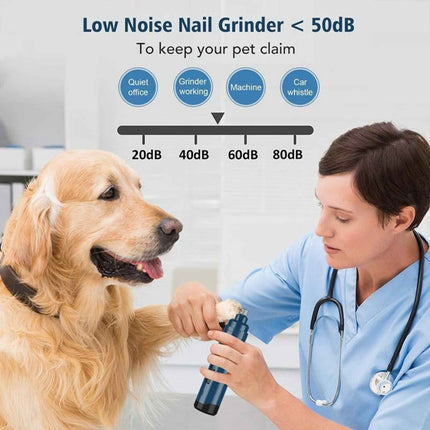 LED Light Pet Nail Grinder Dog Cat Electric Trimmer 2 Speed Rechargeable Filer.