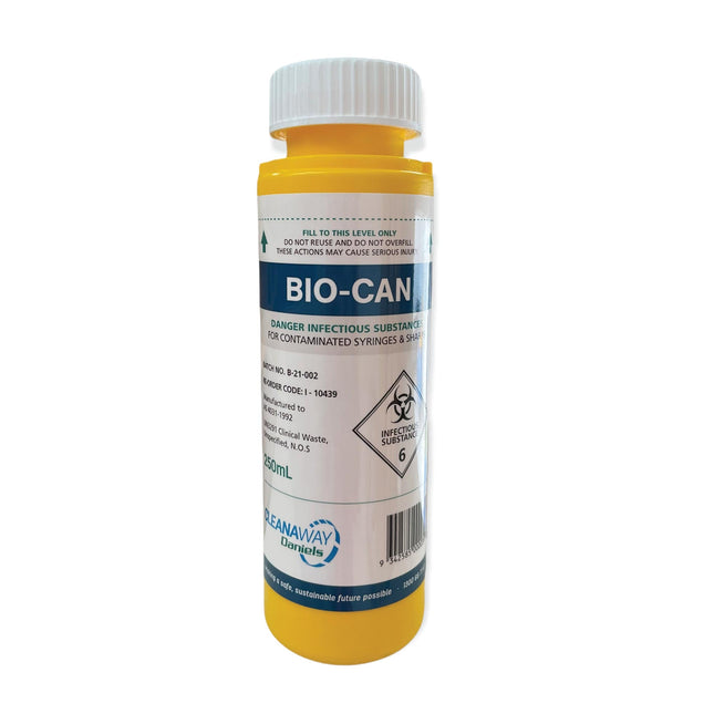 250ml Sharps Container Needle Biohazard Bin Disposal - Medical Waste Box.