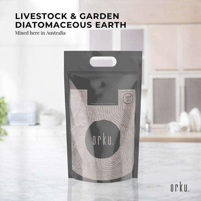 Orku 10Kg Fossil Shell Flour - Livestock Garden Diatomaceous Earth Bulk.