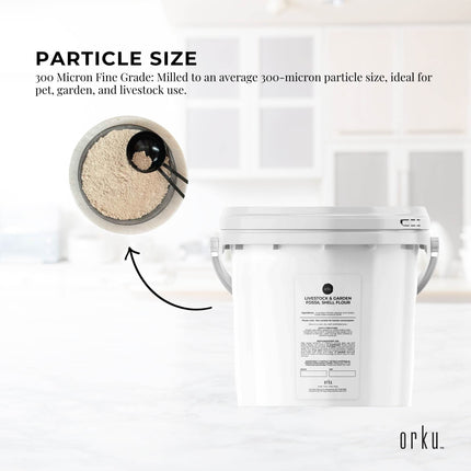 Orku 3Kg Fossil Shell Flour Tub - Livestock Garden Diatomaceous Earth.