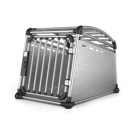 Aluminium Dog Travel Crate 56x65x77cm - Medium Pet Car Transport Cage Kennel Box.