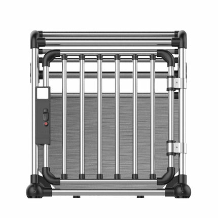Aluminium Dog Travel Crate 56x65x77cm - Medium Pet Car Transport Cage Kennel Box.