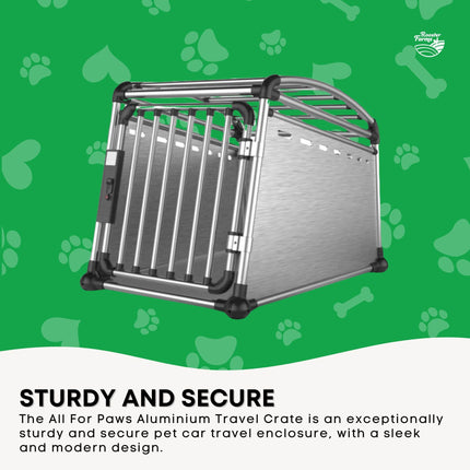 Aluminium Dog Travel Crate 63x68x88cm - Large Pet Car Transport Cage Kennel Box.
