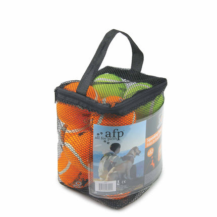 12 Pack Dog Squeaking Tennis Balls - 6.5cm Squeaky Sound Fetch Play Toy.