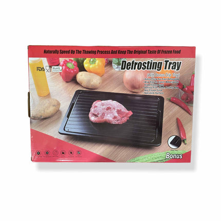 Fast Defrosting Meat Tray FDA Approved - Medium Miracle Aluminium Thawing Plate.
