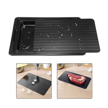 Fast Defrosting Meat Tray FDA Approved - Medium Miracle Aluminium Thawing Plate.