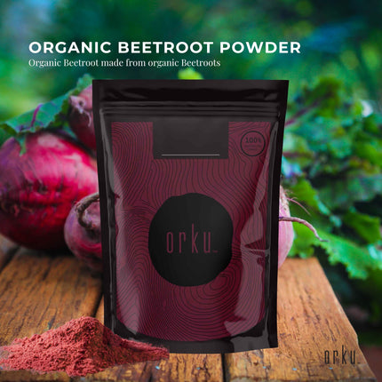 Orku 2Kg Organic Beetroot Powder - 100% Pure Beet Root Powder - Beta vulgaris.
