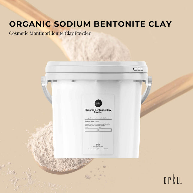 5Kg Organic Sodium Bentonite Clay Powder Tub Bucket - Cosmetic Montmorillonite.