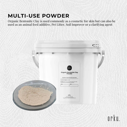 5Kg Organic Sodium Bentonite Clay Powder Tub Bucket - Cosmetic Montmorillonite.
