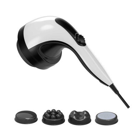 Handheld Vibration Massager Black - 4 Interchangeable Heads Adjustable Speed.