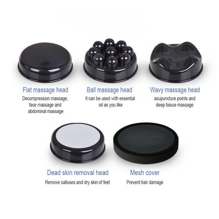 Handheld Vibration Massager Black - 4 Interchangeable Heads Adjustable Speed.