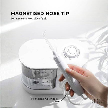 Orku 1000ml Water Flosser Electric Oral Irrigator - Adjustable Pressure White.