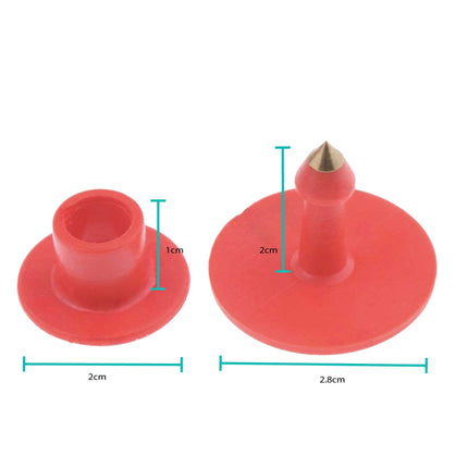 1-100 Cattle Number Ear Tag 6x7cm Set - Medium Red Sheep Livestock Label.