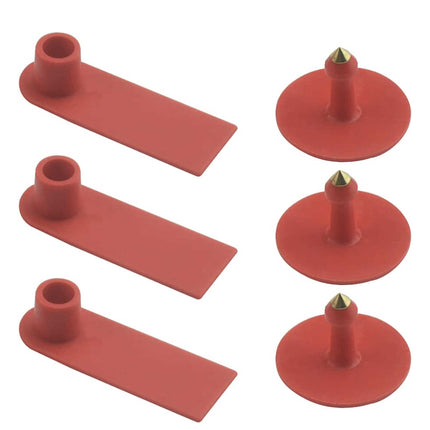100x Cattle Ear Tags Set - 7.5x10cm XL Red Blank Pig Cow Sheep Livestock Label.