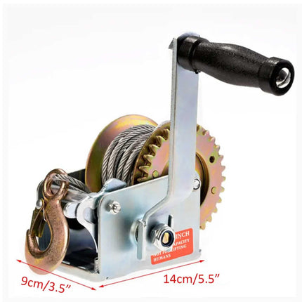 1200lb Manual Hand Winch Steel Wire - Boat Jet Ski Marine Trailer Crank 500KG.