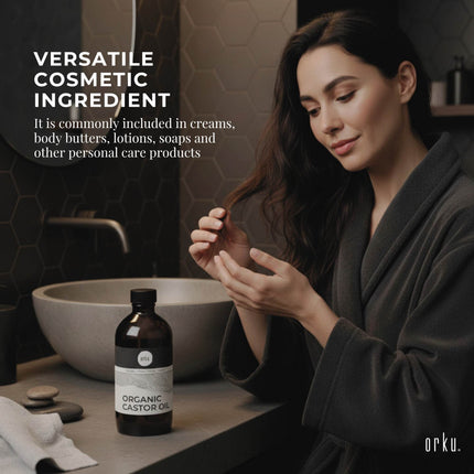 Orku 250ml Organic Castor Oil - Hexane Free Cold Pressed.
