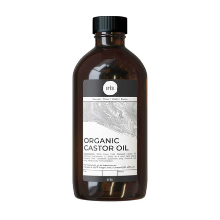 Orku 1L Organic Castor Oil - Hexane Free Cold Pressed.