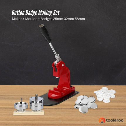 Button Badge Making Set - Maker + Moulds + Badges 25mm 32mm 58mm.