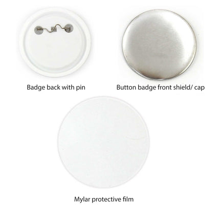500x Button Badges 25mm - Craft DIY Hobby Accessory Making.