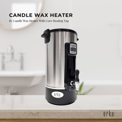8L Orku Candle Wax Heater With Core Heating Tap - Electric Warmer Melter Pot.