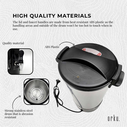 8L Orku Candle Wax Heater With Core Heating Tap - Electric Warmer Melter Pot.