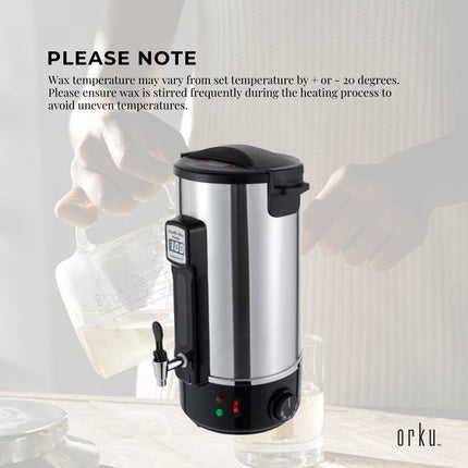 8L Orku Candle Wax Heater With Tap And Accessories - Candle Making Melter Pot.
