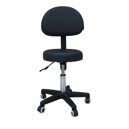 Salon Stool - Adjustable Swivel Chair with Back - Pedicure Beauty Hairdressing.