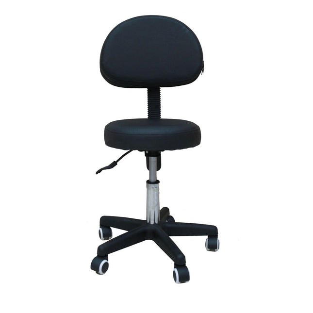 Salon Stool - Adjustable Swivel Chair with Back - Pedicure Beauty Hairdressing.