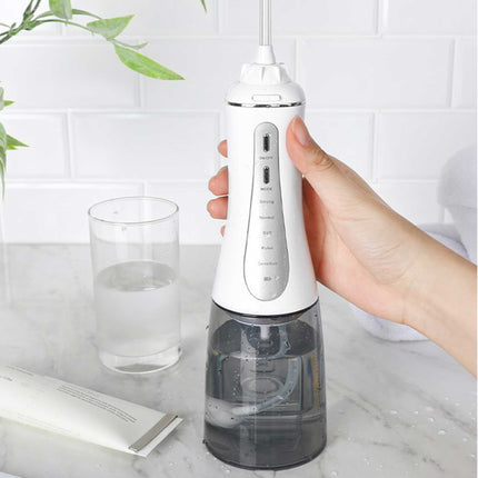 Portable Oral Irrigator 350ml - Rechargeable Water Dental Flosser Teeth Cleaner.