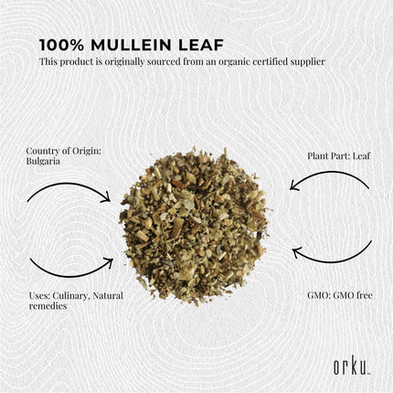 50g Organic Mullein Leaf - Dried Herbal Verbascum Thapsis.
