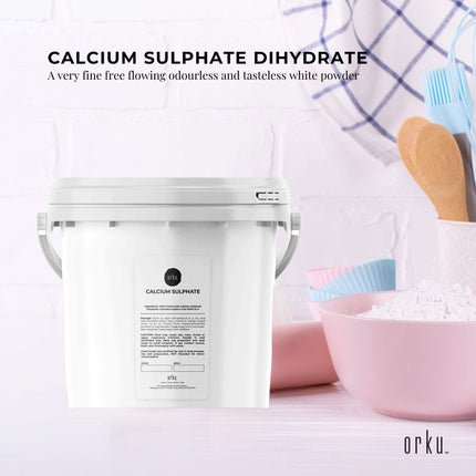 5Kg Calcium Sulphate Gypsum Powder Bucket-  Food Grade Hydrous Sulfate.