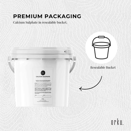 5Kg Calcium Sulphate Gypsum Powder Bucket-  Food Grade Hydrous Sulfate.