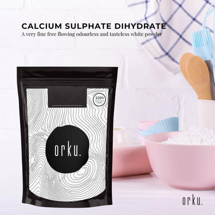 2Kg Calcium Sulphate Gypsum Powder -  Food Grade Hydrous Sulfate.