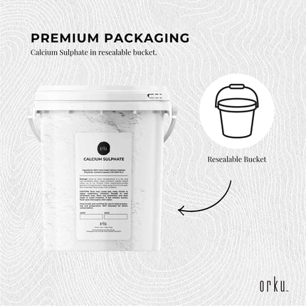 1Kg Calcium Sulphate Gypsum Powder Bucket-  Food Grade Hydrous Sulfate.