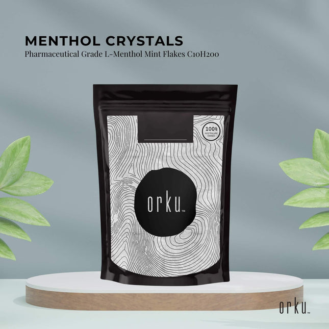 Orku 100g Menthol Crystals - USP Grade L-Menthol Mint Flakes C10H200.
