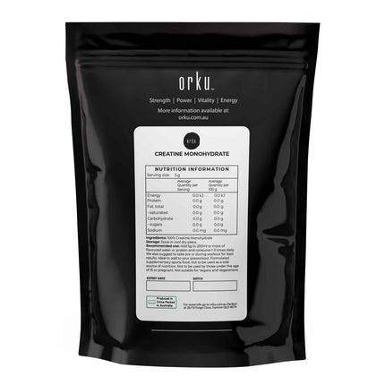 Orku 400g Creatine Monohydrate Powder - 200 Mesh Micronised | 99.9% Purity.