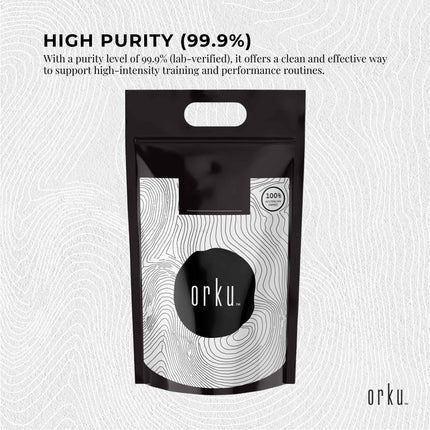 Orku 5Kg Creatine Monohydrate Powder - 200 Mesh Micronised | 99.9% Purity.