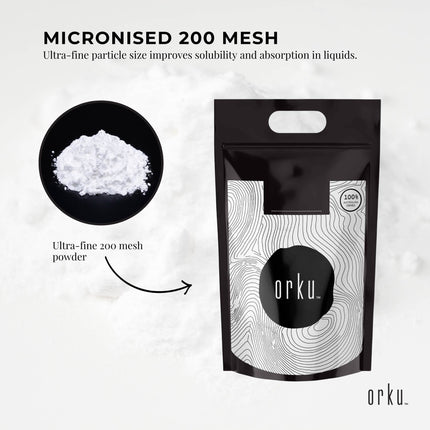 Orku 5Kg Creatine Monohydrate Powder - 200 Mesh Micronised | 99.9% Purity.