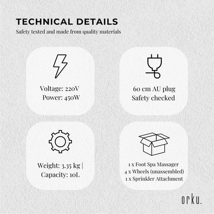 Orku Foot Spa Automatic Water Heating Massager - Electric Pedicure Bath.