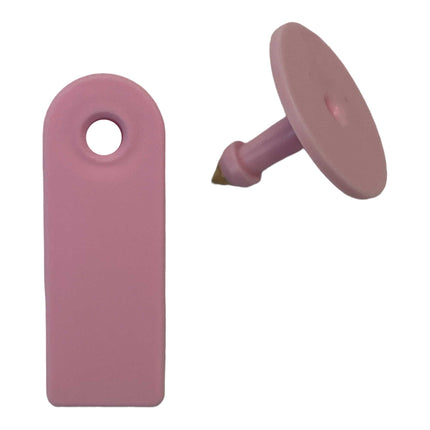 100x Cattle Ear Tags 5x4cm Set - Small Pink Blank Sheep Pig Livestock Label.