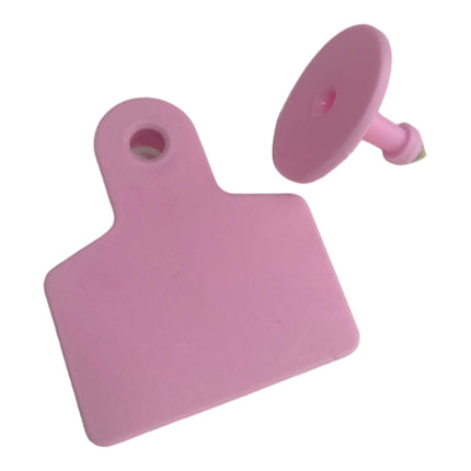 100x Cattle Ear Tags 5x4cm Set - Small Pink Blank Sheep Pig Livestock Label.