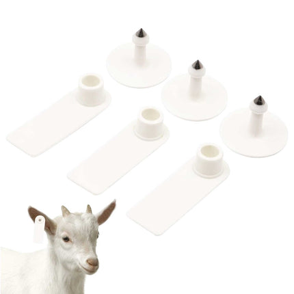 100x Cattle Ear Tags 5x2cm Set - Mini White Blank Pig Goat Livestock Label.