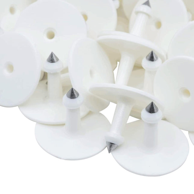 100x Cattle Ear Tags 5x4cm Set - Small White Blank Sheep Pig Livestock Label.