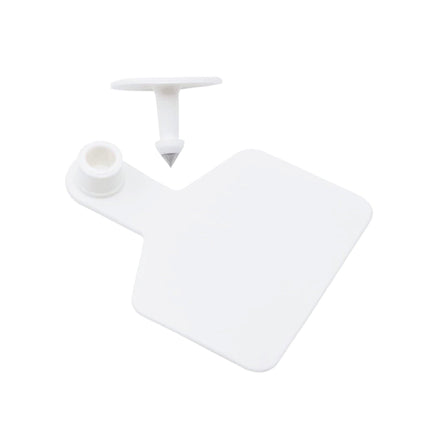 100x Cattle Ear Tags 5x4cm Set - Small White Blank Sheep Pig Livestock Label.